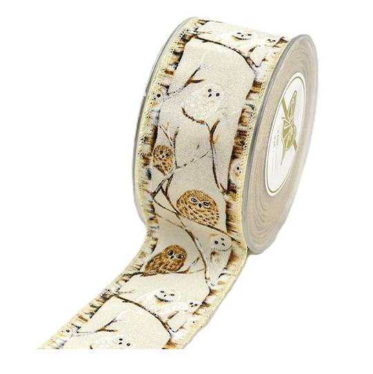 Ribbon 9mt, 55mm Winter Wildness Owls *ETA Nov